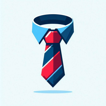 Vector illustration of a necktie on a light blue background. Eps 10のイラスト素材