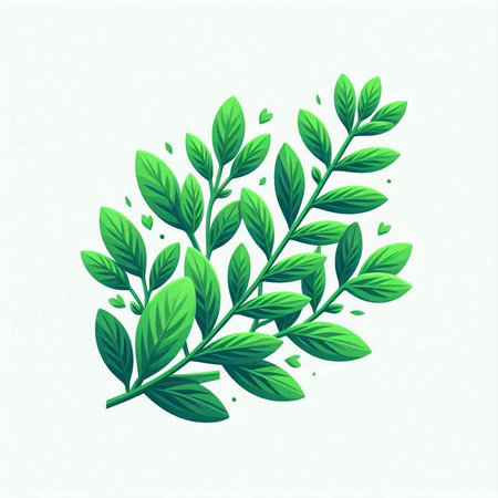 Green leaves on a white background. Vector illustration for your design.のイラスト素材