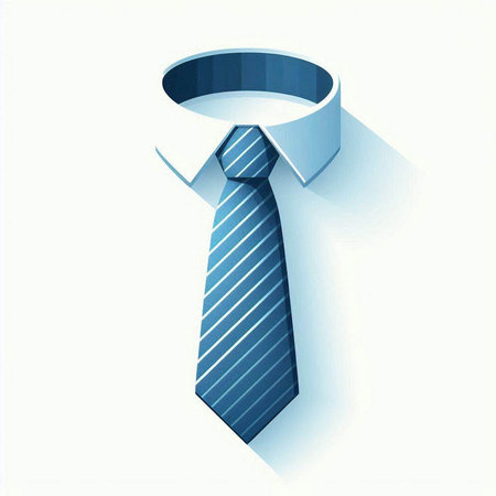 Blue necktie on a white background. Vector illustration. Eps 10.のイラスト素材