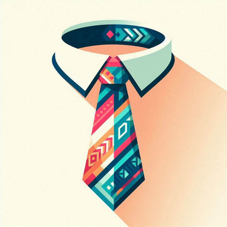 Vector illustration of a necktie in retro style. Vector illustration.のイラスト素材