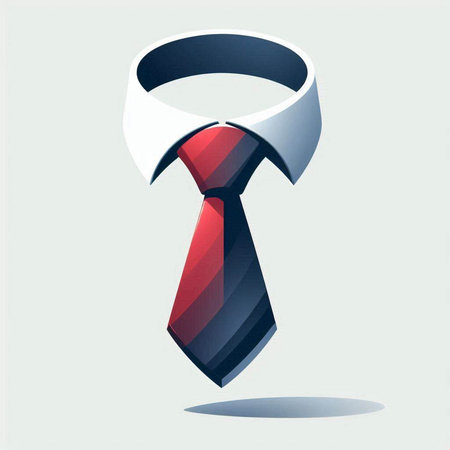 Illustration of a necktie with shadow on a white background.のイラスト素材