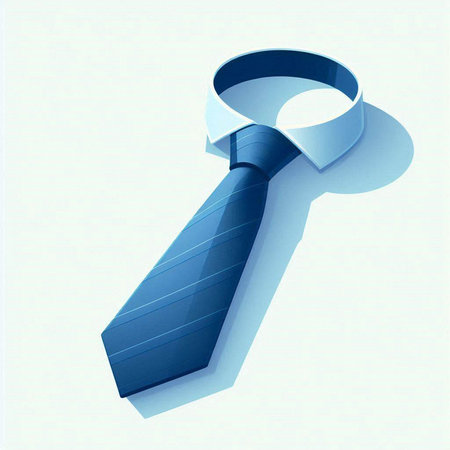 Illustration of a blue tie on a white background - 3d renderのイラスト素材
