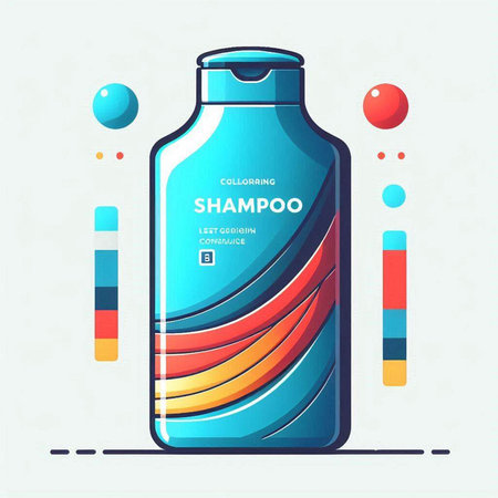 Shampoo bottle. Shampoo bottle icon in flat style. Shampoo bottle vector illustrationのイラスト素材
