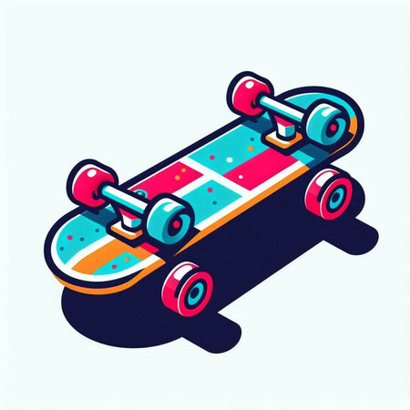 Skateboard vector illustration. Isolated on a white background.のイラスト素材