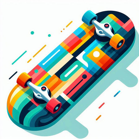 Skateboard on colorful background. Vector illustration. Eps 10.のイラスト素材