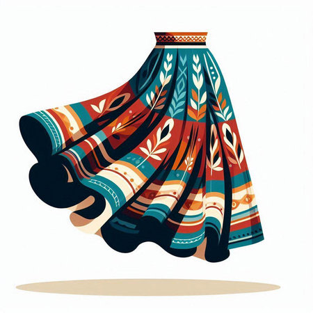 Vector illustration of indian skirt. Design element for poster, card, banner.のイラスト素材