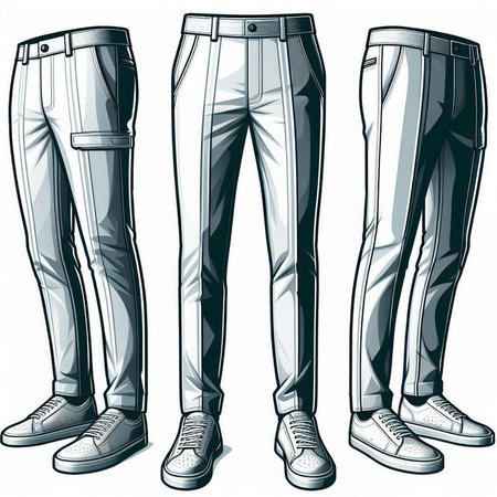 Men's pants and sneakers. Vector illustration of men's clothing.のイラスト素材