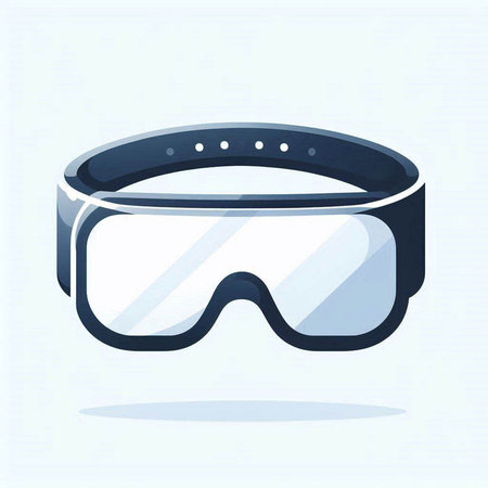 Ski goggles isolated on white background. Vector illustration in flat style.のイラスト素材