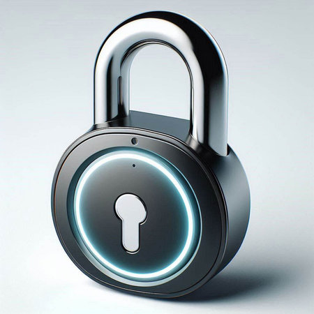 Padlock on a white background, 3d render. Computer digital drawing.のイラスト素材
