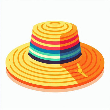 Colorful summer hat isolated on a white background. Vector illustration.のイラスト素材