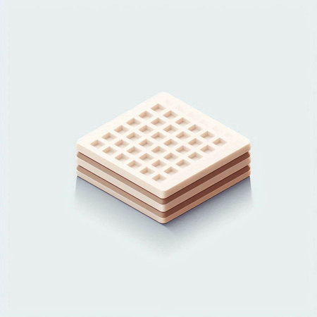 Wafers isolated on a white background. 3D illustration.のイラスト素材