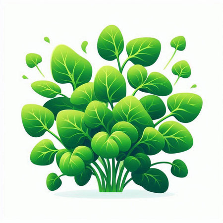 Vegetable background with green leaves. Vector illustration. Eps 10.のイラスト素材