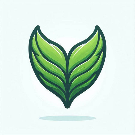Green leaf icon. Eco symbol. Flat design. Vector illustration.のイラスト素材