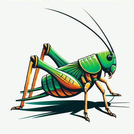 Grasshopper on white background. Vector illustration. Eps 10.のイラスト素材