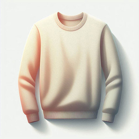 Cotton-jersey sweater on a white background. 3d renderingのイラスト素材