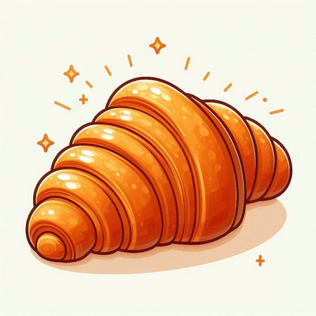 Illustration of a croissant on a white background. Vector illustration.のイラスト素材