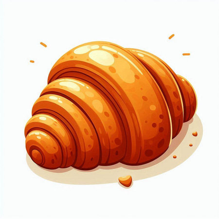 Croissant isolated on a white background. Vector illustration. Eps 10のイラスト素材