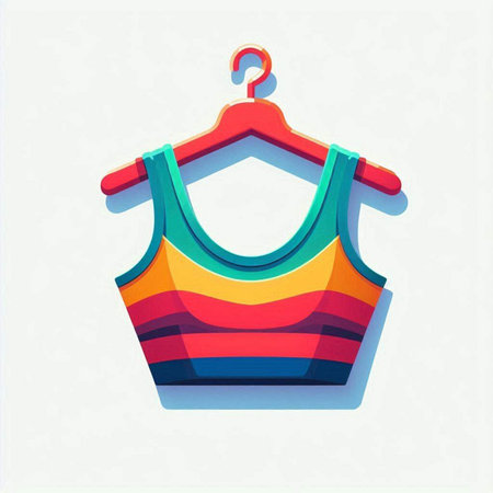 Colorful T-shirt on a hanger. Vector illustration.のイラスト素材