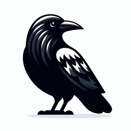 crow on a white background, vector illustration, eps 10のイラスト素材