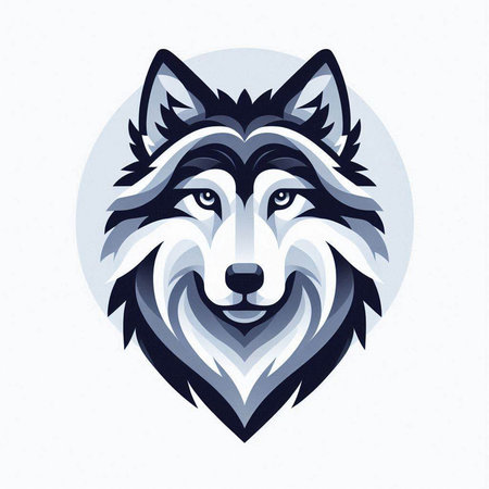 Illustration of a wolf head isolated on a white background - vectorのイラスト素材