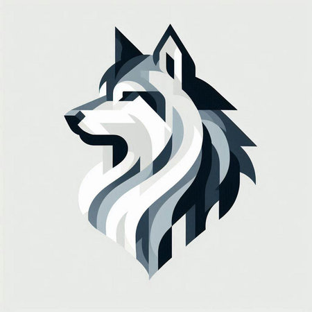 Siberian husky logo, symbol, emblem, logotypeのイラスト素材