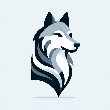 Wolf head. Vector illustration. Isolated on a light background.のイラスト素材