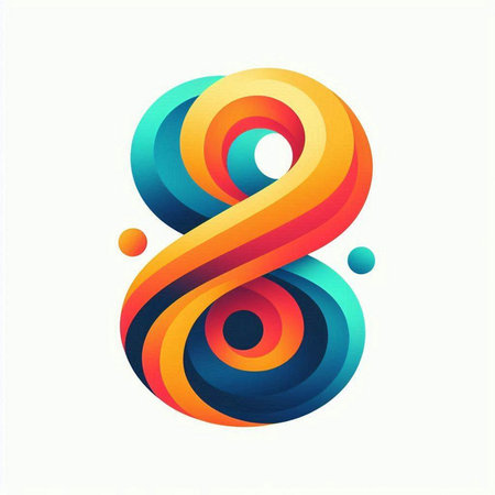Number 8 logo. Vector design template elements for your application or corporate identity.のイラスト素材