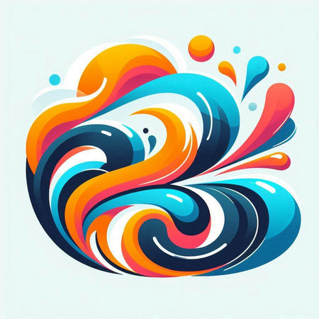 abstract background with colorful waves. vector illustration. eps10のイラスト素材