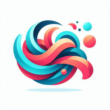 Abstract colorful 3d swirl logo. Vector design template elements for your application or corporate identity.のイラスト素材