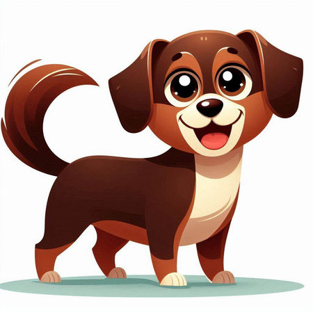 Illustration of a Cute Cartoon Dog on a white background.のイラスト素材