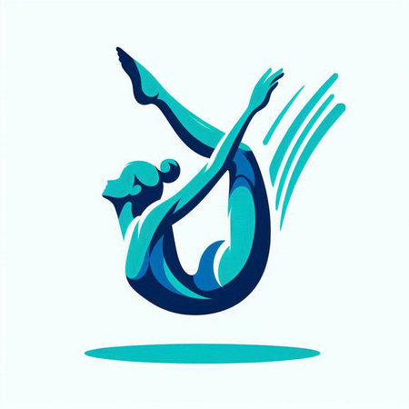 Yoga pose. Vector illustration. Can be used as a logo or icon.のイラスト素材