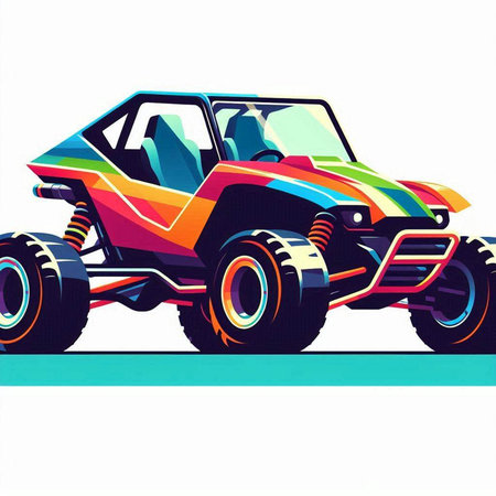Colorful off-road vehicle on white background. Vector illustration.のイラスト素材