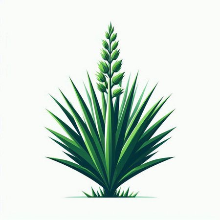 illustration of a green agave plant isolated on a white backgroundのイラスト素材