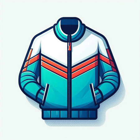 Jacket vector icon, isolated on white background. Winter sport clothing.のイラスト素材