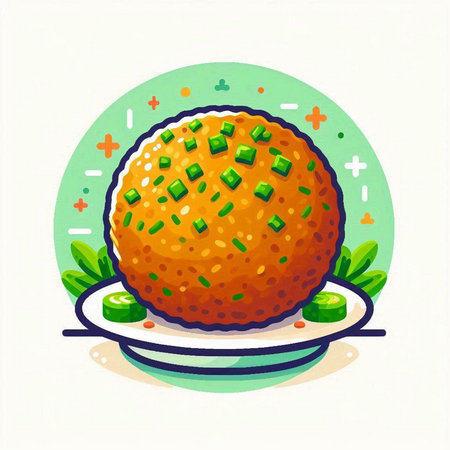 Illustration of Deep-fried tangerine with chives.のイラスト素材