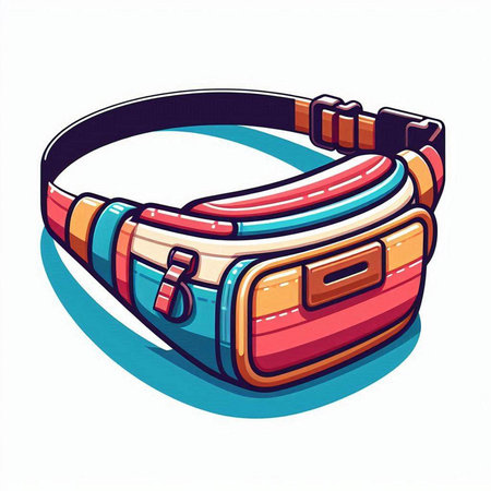 Vector illustration of a handbag in cartoon style isolated on white backgroundのイラスト素材