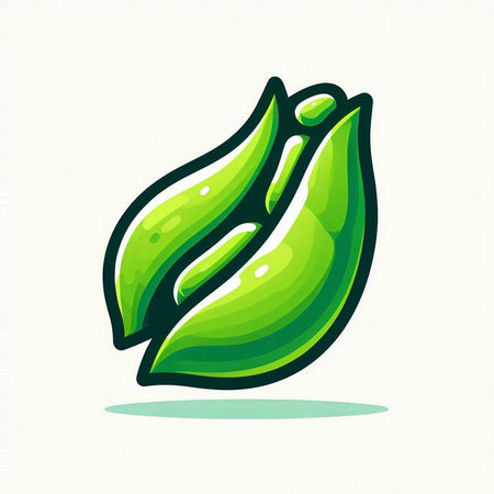 Illustration of a fresh green soybean on a white background.のイラスト素材