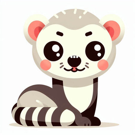 Cute cartoon animal. Vector illustration isolated on a white background.のイラスト素材