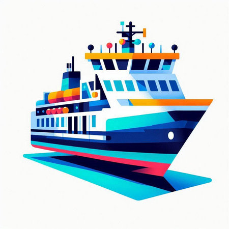 Cruise ship isolated on a white background. Vector illustration EPS 10のイラスト素材