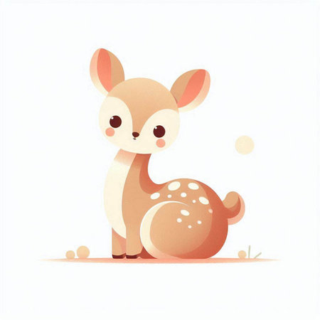 Cute little deer isolated on a white background. Vector illustration.のイラスト素材