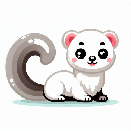 Cute little polar bear. Vector illustration on a white background.のイラスト素材