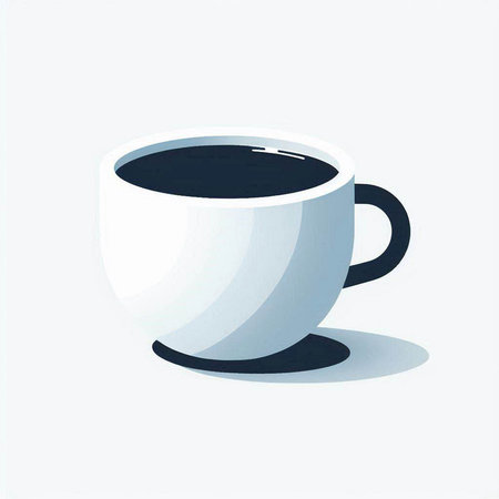 Coffee cup icon. Vector illustration of a cup of coffee.のイラスト素材
