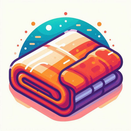 Towel icon, vector illustration. Colorful towel logo.のイラスト素材