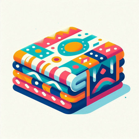 3D isometric colorful geometric shapes. Vector illustration for your designのイラスト素材