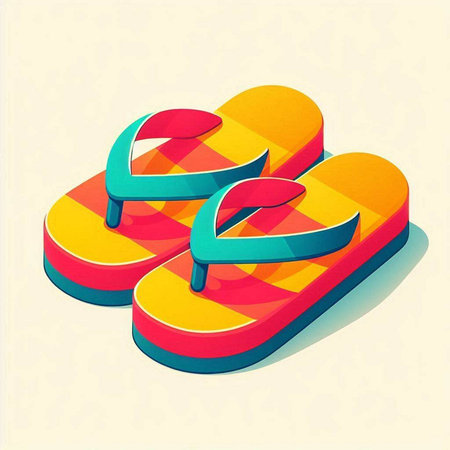 Flip-flops icon. Vector illustration in retro style.のイラスト素材