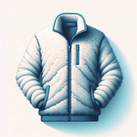 Men's winter jacket on a white background. 3D illustration.のイラスト素材