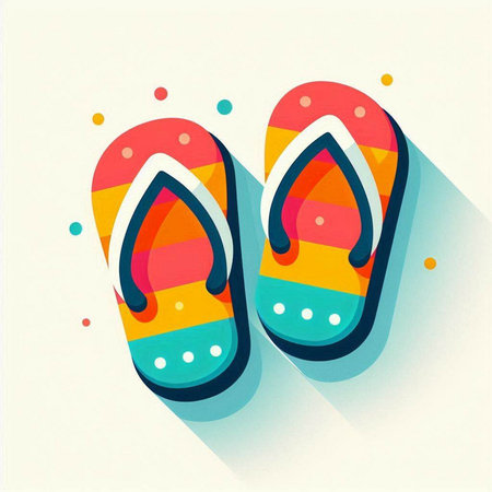Flip-flops icon, vector illustration. Flat design styleのイラスト素材