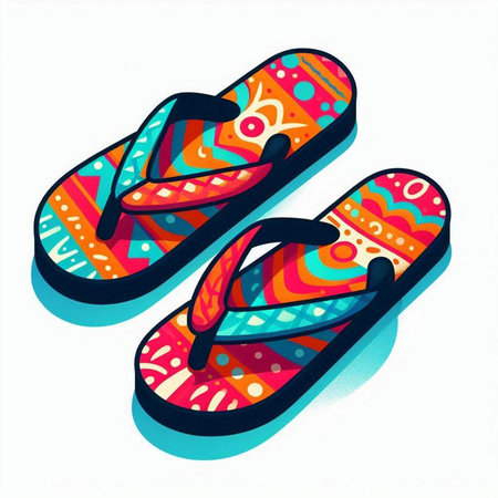 Flip flops. Vector illustration. Isolated on white background.のイラスト素材