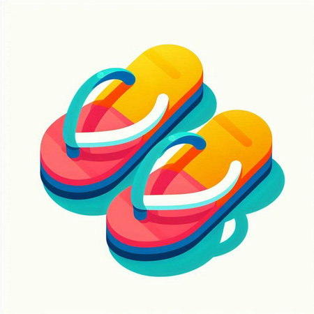 Flip-flops isometric 3d icon. Vector illustration.のイラスト素材