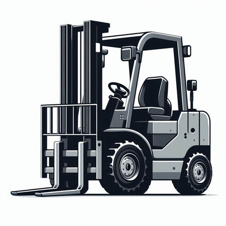 Forklift truck isolated on a white background. Vector illustration.のイラスト素材